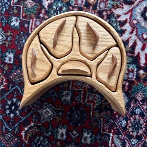 VINTAGE Super Unique  Wooden Puzzle Jewelry Bandsaw Box